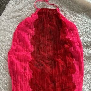 Vibrant Pink and Red Floral swim cover